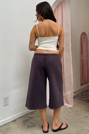 Jet Set Charcoal with White Side Stripe Sweat Shorts