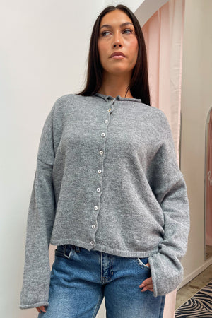 Blythe Grey Button Up Cardigan
