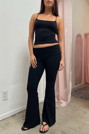 BRB Black Low Rise Foldover Flare Pants