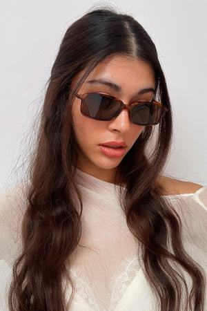 79 Tortoise Slim Rectangle Sunnies