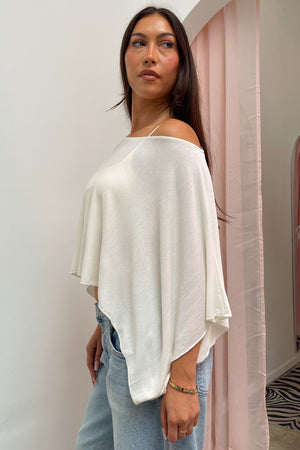 Here and There Ivory Poncho Top