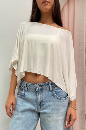 Here and There Ivory Poncho Top