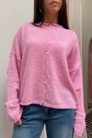Blythe Blush Pink Button Up Cardigan