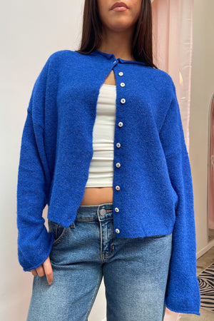 Blythe Cobalt Blue Button Up Cardigan