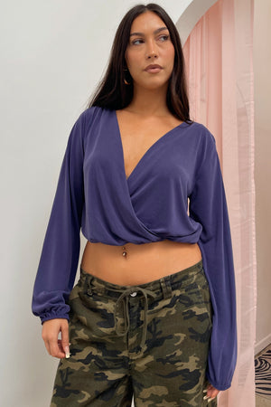 Jada Blue Cross Front Long Sleeve Top