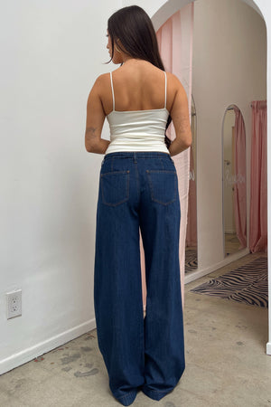 Livie Denim with Tie Waistband Relaxed Pants