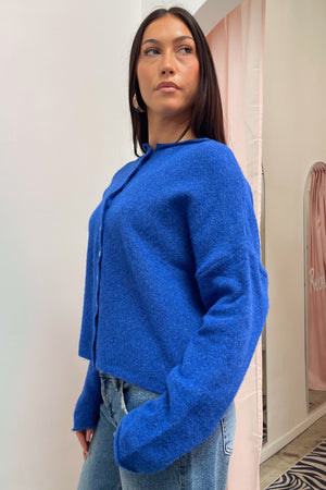 Blythe Cobalt Blue Button Up Cardigan