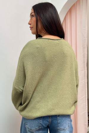 Blythe Sage Green Button Up Cardigan