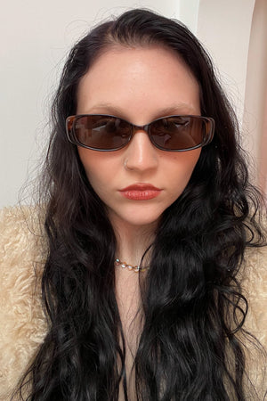 98 Tortoise Slim Curved Square Sunnies