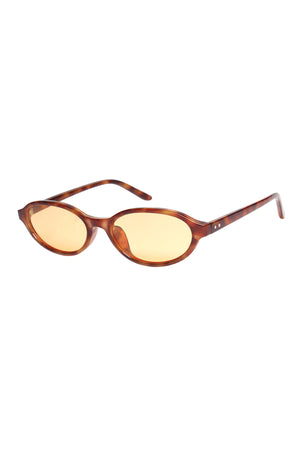 34 Light Tortoise with Orange Lens Oval Sunnies