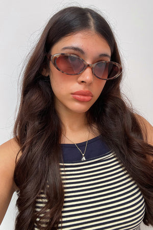 43 Light Tortoise Slim Oval Sunnies