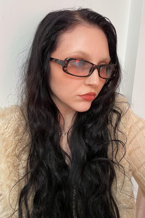 96 Black Tortoise with Clear Ombre Lens Glasses