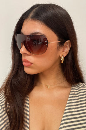 61 Brown Lens Shield Sunnies