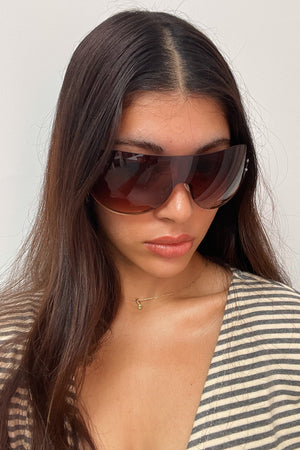 61 Brown Lens Shield Sunnies