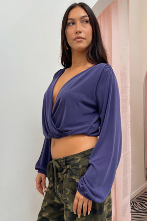 Jada Blue Cross Front Long Sleeve Top