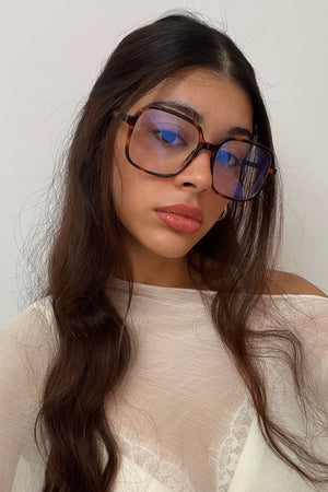 75 Tortoise Large Square Blue Light Glasses