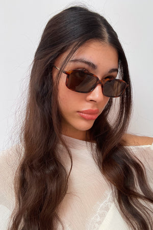 79 Tortoise Slim Rectangle Sunnies