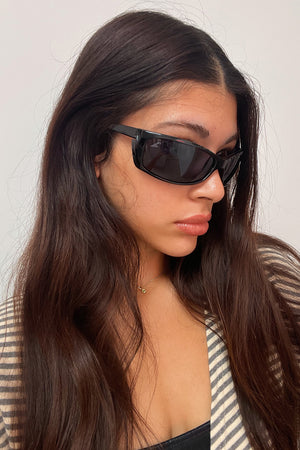 73 Black Slim Shield Sunnies