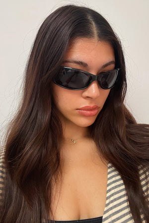 73 Black Slim Shield Sunnies