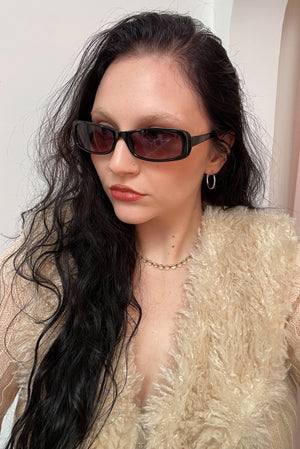 100 Black Slim Rounded Square Sunnies