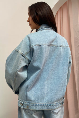 First Pick Light Denim Zip Up Jacket
