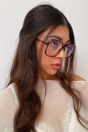 75 Tortoise Large Square Blue Light Glasses