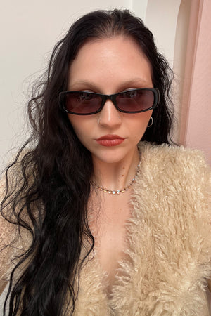 100 Black Slim Rounded Square Sunnies
