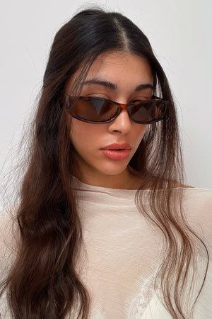 90 Tortoise Slim Square Sunnies