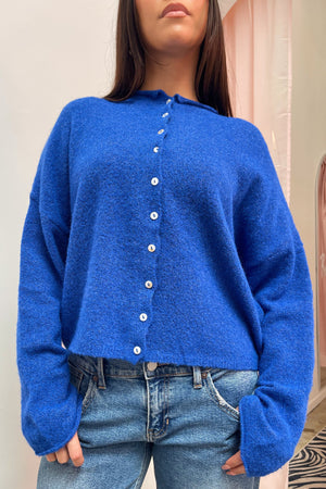Blythe Cobalt Blue Button Up Cardigan