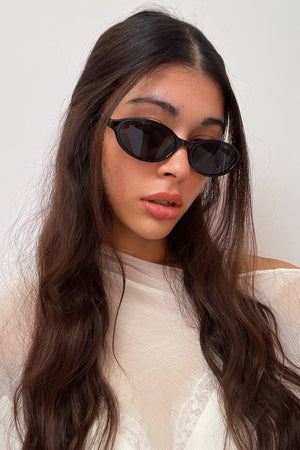 87 Black Slim Oval Sunnies