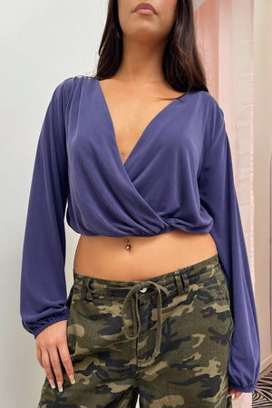 Jada Blue Cross Front Long Sleeve Top