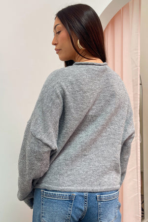 Blythe Grey Button Up Cardigan