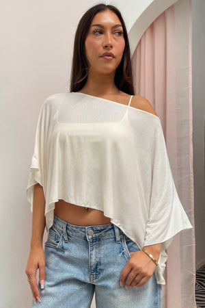 Here and There Ivory Poncho Top