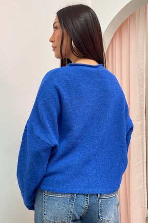 Blythe Cobalt Blue Button Up Cardigan