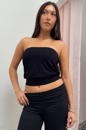 No Limit Black Tie Detail Tube Top