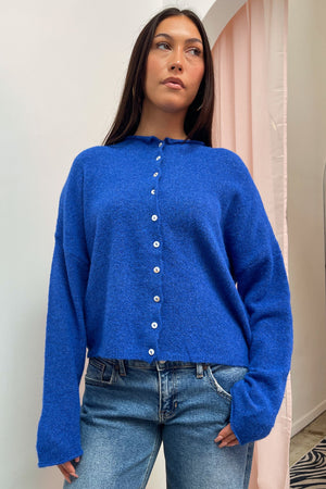 Blythe Cobalt Blue Button Up Cardigan