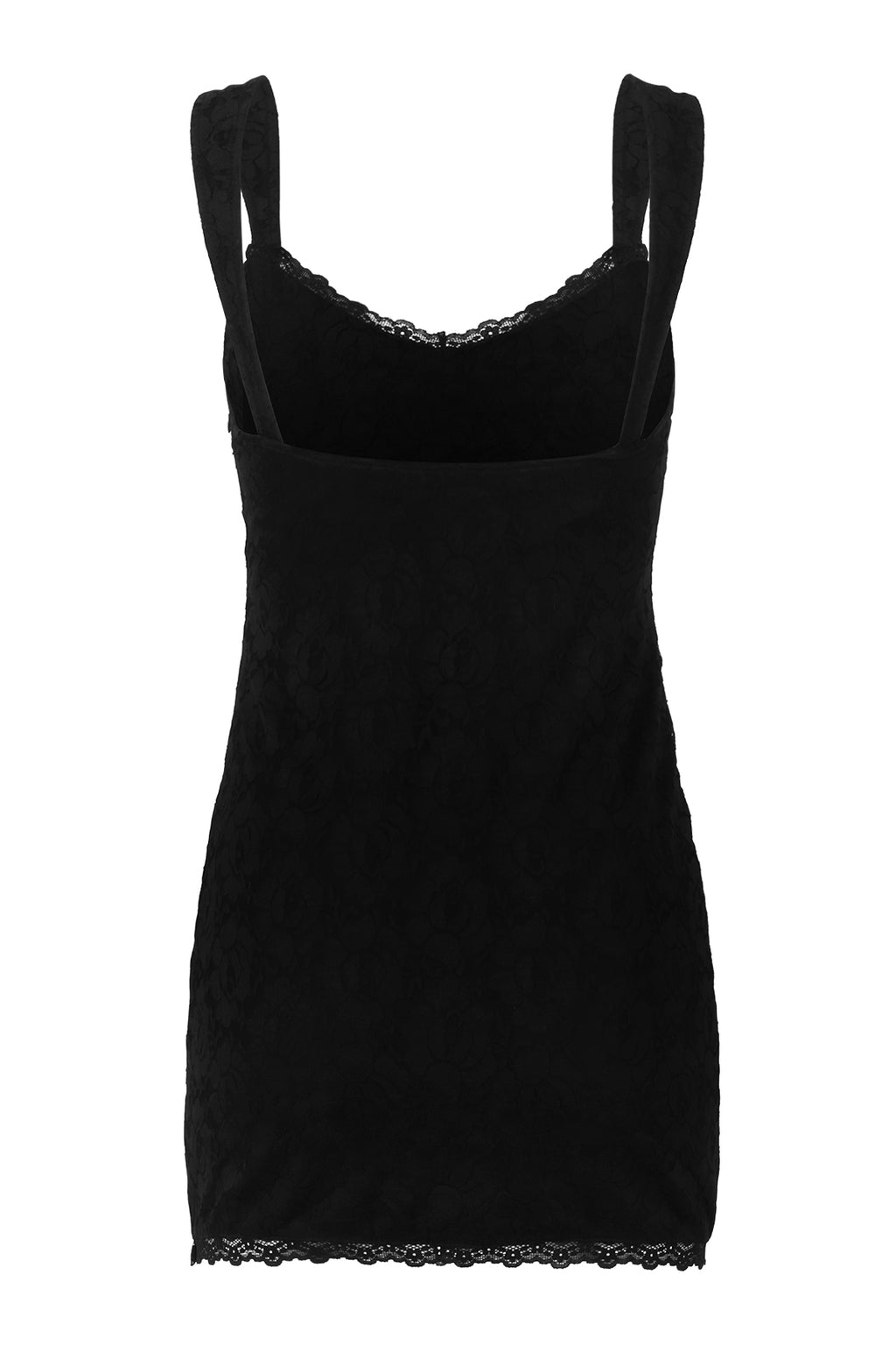 Real Love Black Lace with Contrast Trim Mini Dress