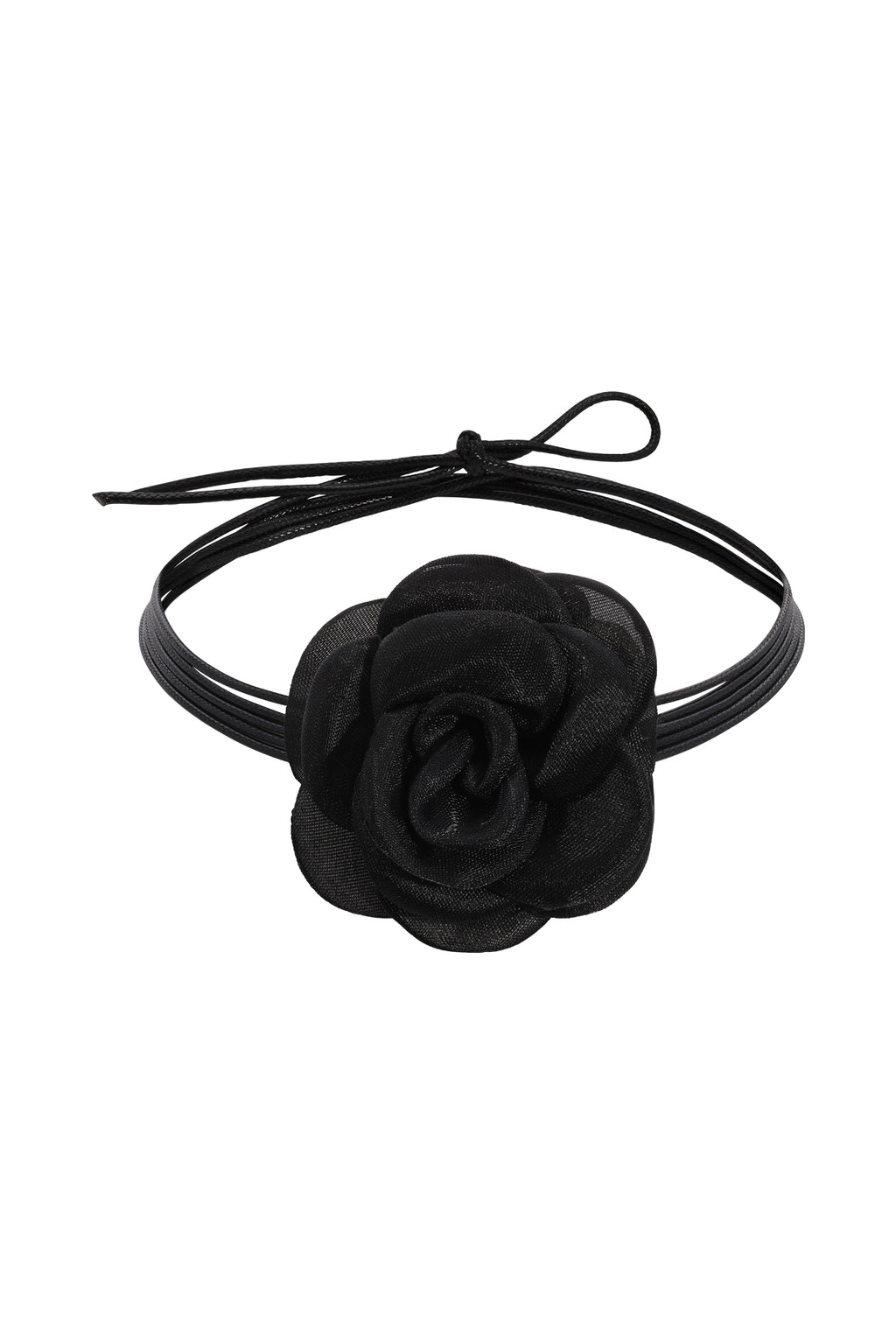 Tuileries Black Organza Flower Necklace