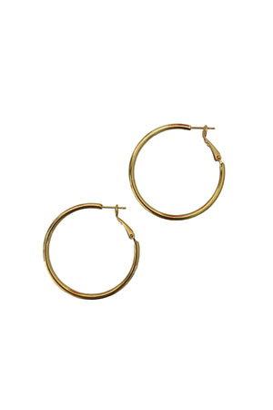 1.95" Gold Hoops with Clasp Back
