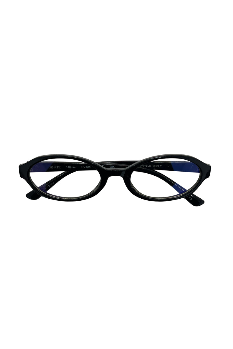 14 Black Oval Blue Light Glasses