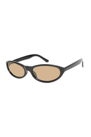 26 Black with Brown Lens Slim Retro Sunnies