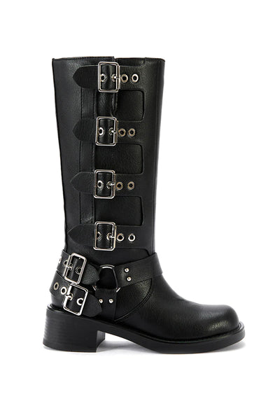 韓国発!【BLACKUP】Nassing Washing Buckle Leather Long Boots 韓国発!【BLACKUP】Nassing Washing Buckle Leather Long Boots