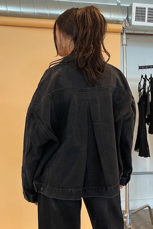 Starting New Black Oversized Denim Jacket
