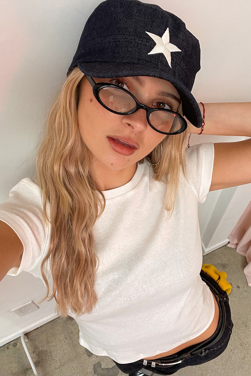 03 Black Retro Oval Glasses