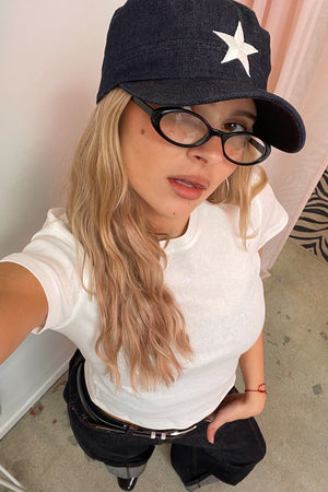 03 Black Retro Oval Glasses