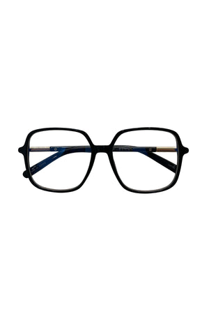 16 Black with Gold Detail Square Blue Light Glasses