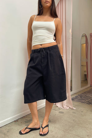 All Around Black Cotton Cargo Jorts