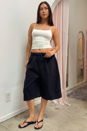 All Around Black Cotton Cargo Jorts