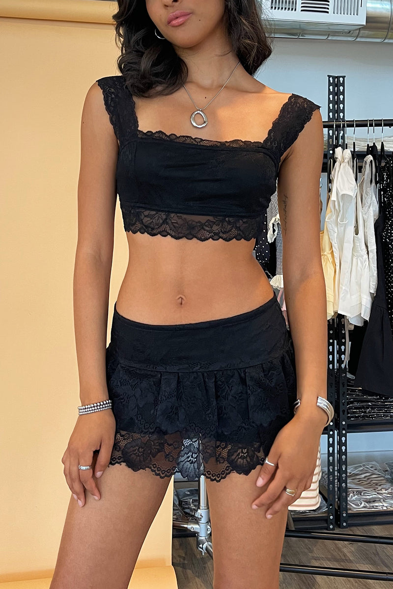 Backstage Black Lace Bralette Top
