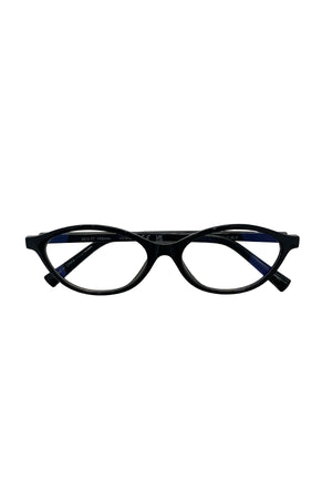 12 Black Slim Oval Blue Light Glasses